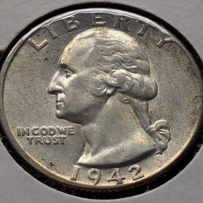 Sale Photo Thumbnail #204: 1942-P US Wartime Washington Quarter, 90% Silver