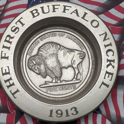 Sale Photo Thumbnail #361: Avon The First Buffalo Nickel 1913 Commemorative Metal Dish - Approx 4.5 inches