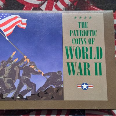 The Patriotic Coins of WWII Wartime Coin Set - Includes 1943 Steel Wheat Cent, 1943-P 35% Silver Jefferson Nickel, and 1936 90% Silver...