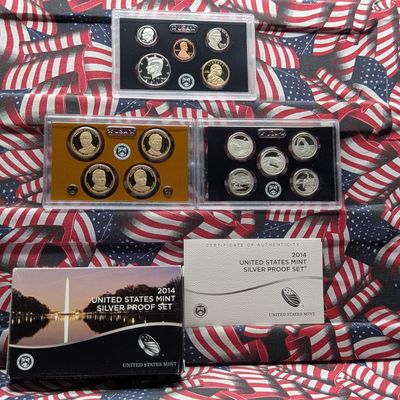 Sale Photo Thumbnail #407: 2014-S US Mint Silver Proof 14-Coin Set in OGP with COA - Contains (7) 90% Silver Coins