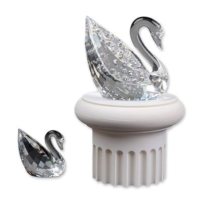 3pc Swarovski Centenary Faceted Crystal Swan Figurines with Base