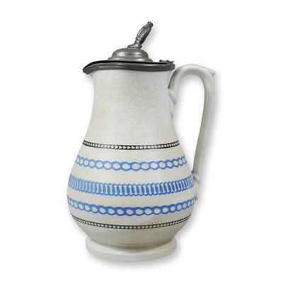 British Salt-Glazed Stoneware Syrup Jug in the Style of Dudson