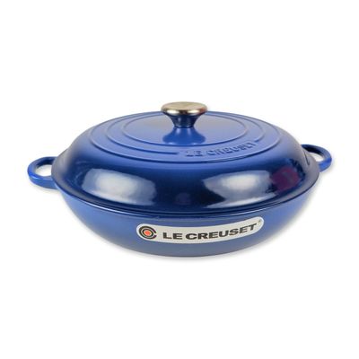 Le Creuset Cobalt Blue Enameled Cast Iron Shallow Braiser