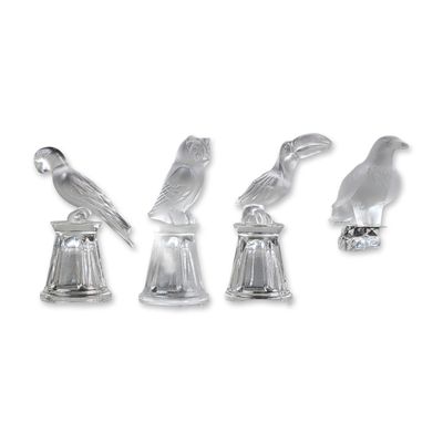 4pc Crystal Colors Bird Thimbles