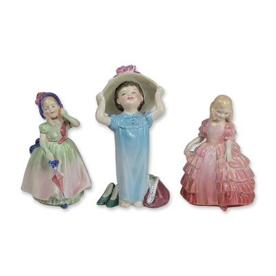 3pc Royal Doulton Porcelain Figurines