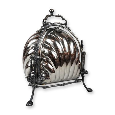 Eales 1779 Italian Silver-Plated Triple Shell Folding Biscuit Warmer