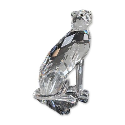 Swarovski Silver Crystal Figurine, Seated Cheetah