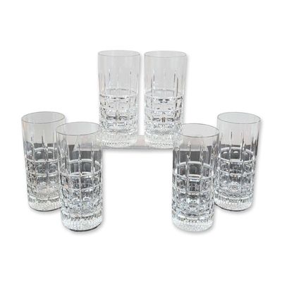 6pc Vintage Cut Crystal Highball Tumblers