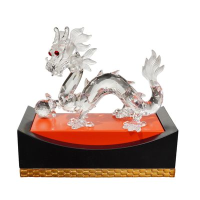 2pc Swarovski Crystal 1997 SCS Annual Edition Figurine, The Dragon with Base