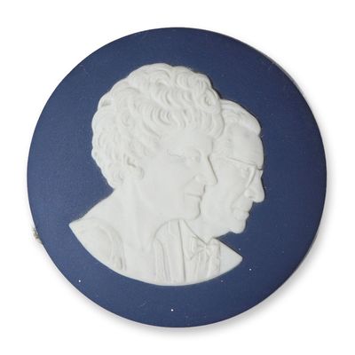 Wedgwood Portland Blue Jasperware Buten Museum Commemorative Medallion, 1972