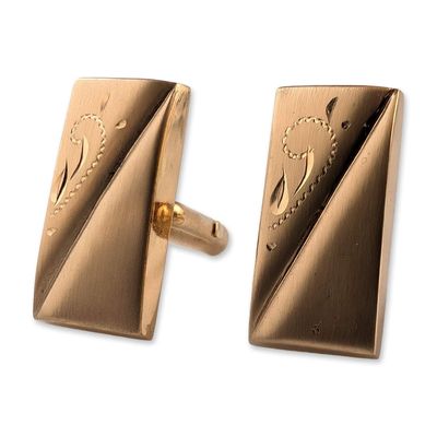 Mid-Century Modern Gold-Toned Cufflinks