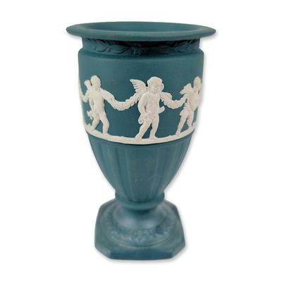 Wedgwood Spruce Green Jasperware Footed Urn