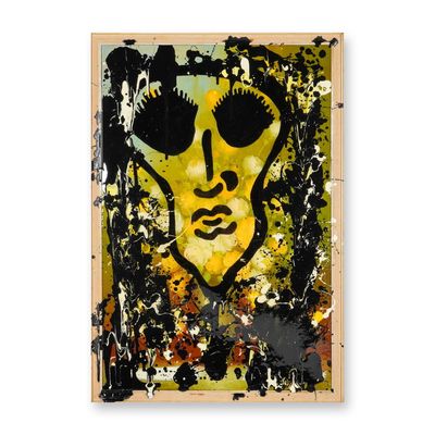 Contemporary Mixed-Media Painting on Canvas Signed Michelle