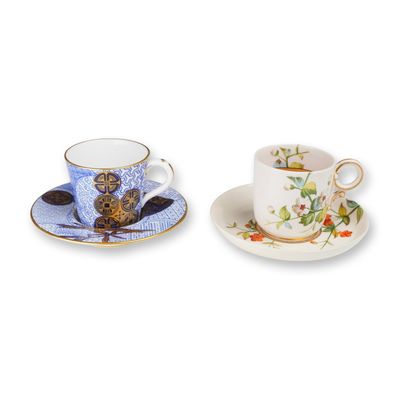 4pc Royal Worcester Porcelain Teacup and Saucer Sets