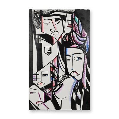 Kalex (American 20th-21st century) Mixed Media on Board, Signed