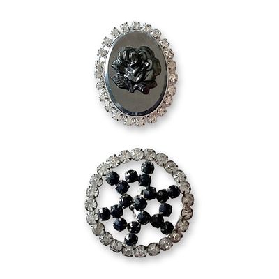 A small card of division one and three "Glitzy" buttons