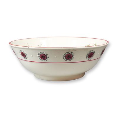 Kate Greenway Pastimes Creamware Wash Basin with Hand-Colored Pastoral Scene