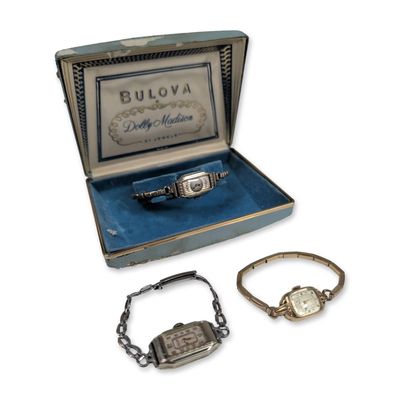 3pc Vintage Bulova Elgin and Gruen Ladies Watches