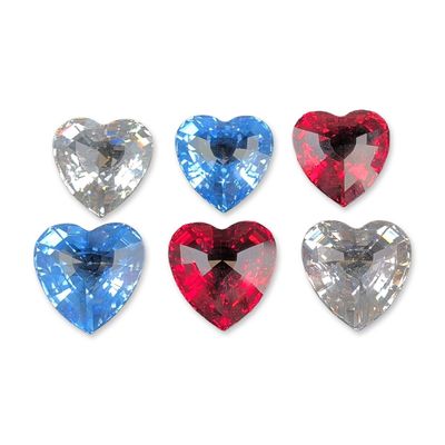 6pc Swarovski Crystal Society (SCS) Crystal Hearts Paperweights