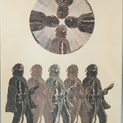 Theodore, Blind World, Large Woodcut on Paper, Edition 309/500