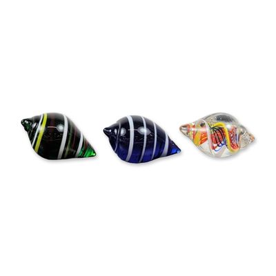 Trio of Hand Blown Art Glass Snails