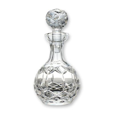 Lead Crystal Decanter with Stopper Attributed to Waterford, Glandore Pattern