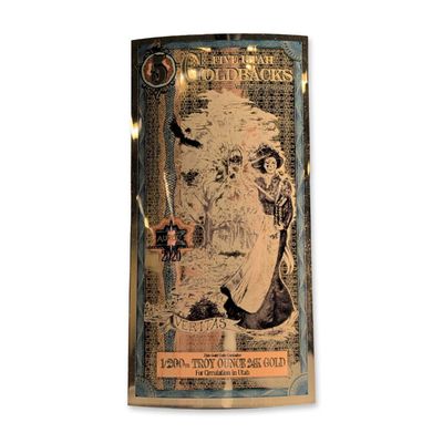 2020 Utah 5 Goldback 24K Gold Foil Note