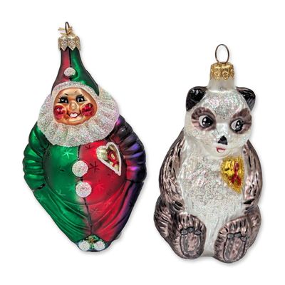 2pc Christopher Radko Glass Ornaments