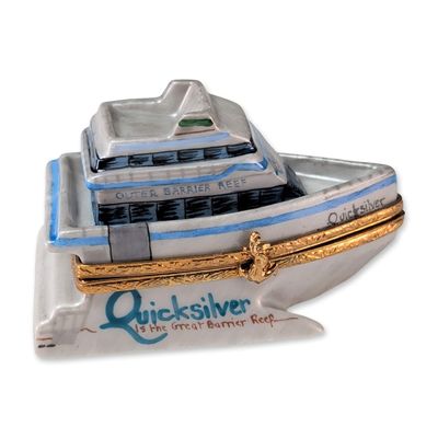 Limoges France Hand Painted Catamaran Trinket Box