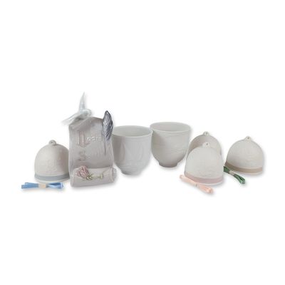7pc Lladro Porcelain Figurine, Bells, and Candleholders