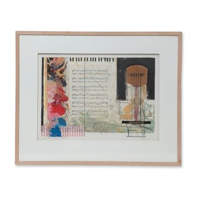 Ron Pokrasso (American, b. 1951), Assemblage & Collage on Paper, Tunes and Tones, Signed