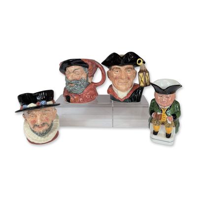 4pc Royal Doulton and Wood & Sons Character Jugs