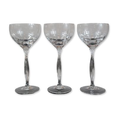 Trio of Spiegelau Vesta Crystal Water Goblets