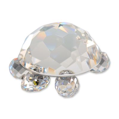 Swarovski Silver Crystal Faceted Tortoise Figurine
