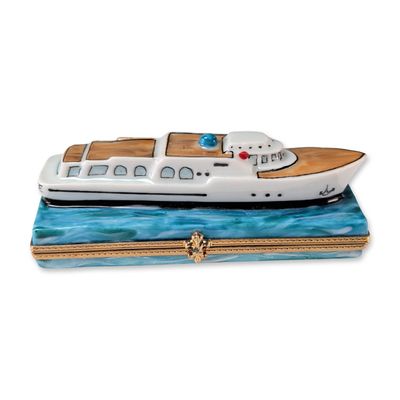 Carenton Porcelaine Limoges Yacht Trinket Box