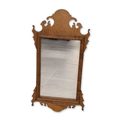 Colonial Williamsburg Style Tiger Maple Chippendale Mirror