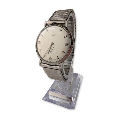 Longines Stainless Steel Linen Dial Dress Watch