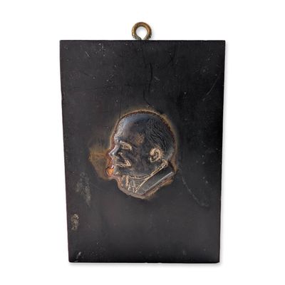 Rare Cold War J.A. Meyers Silvered Low-Alloy Miniature Lenin Wall Plaque Relief
