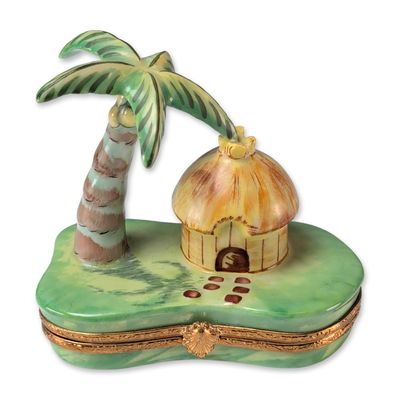 Artoria Limoges French Porcelain Tropical Trinket Box