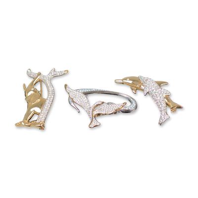 3pc Swarovski Crystal Animal Membership Brooches