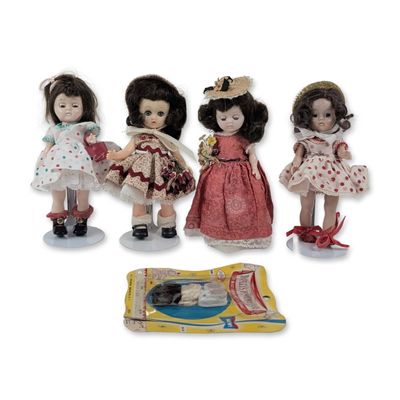 5pc Vintage 1950s Cosmopolitan Ginger & Ginny-Type Dolls