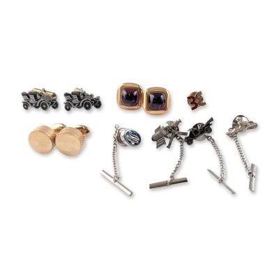 Swank and Vintage Gold-Tone Cufflinks and Tie Pin Collection