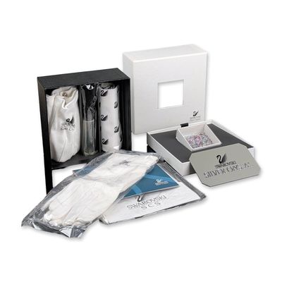 4pc Swarovski SCS Silver Crystal Cleaning Kit, Gloves, Polishing Cloth & Sign