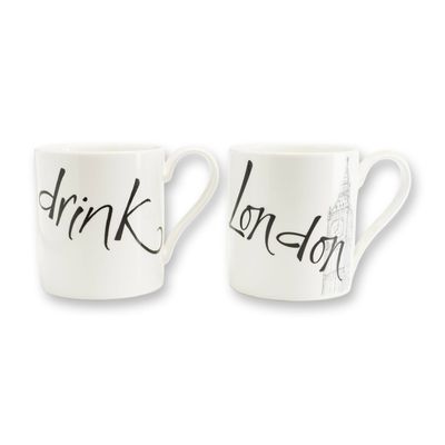 2pc Wedgwood Grand Gourmet Bone China Mugs