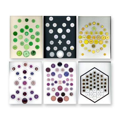 6  CARDS OF ASSORTED PLASTIC BUTTONS