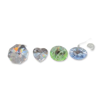 5pc Swarovski Faceted Lead Crystal Ornaments