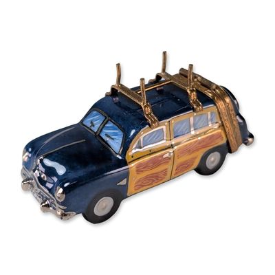 Limoges Porcelain Woodie Station Wagon Box