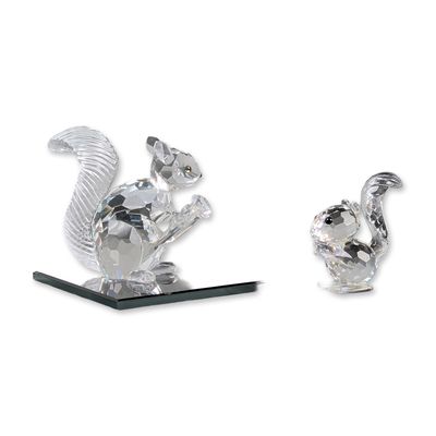 3pc Swarovski Crystal Squirrel Figurines with Base