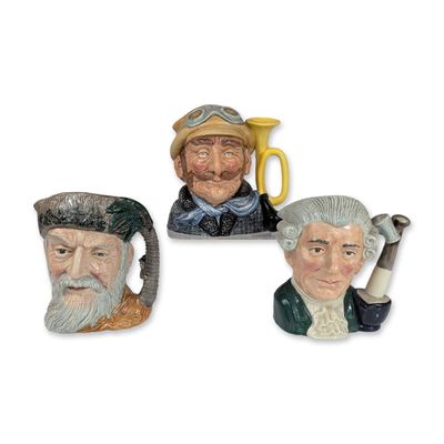 3pc Royal Doulton Ceramic Character Jugs