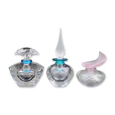 3pc Swarovski Silver Crystal Perfume Bottles